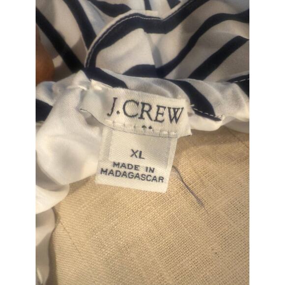 J. Crew Shift Dress Womens Size XL Navy White Striped Halter Ruffle Backless - Picture 5 of 5